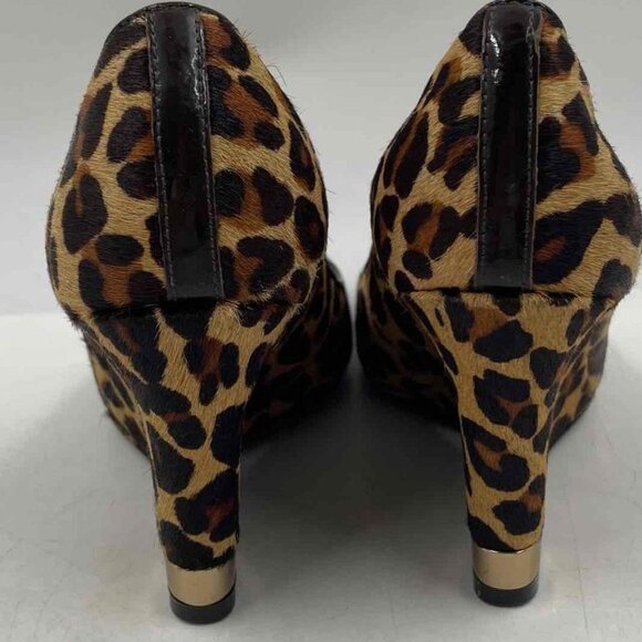 Tory Burch Astoria Leopard Print Calf Hair Leather wedge - Picture 6 of 7